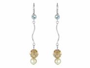 Sparkly Dangling Earrings with Pearls - Free Instructions