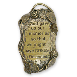 Bronze Quote Pendant - Roses In December