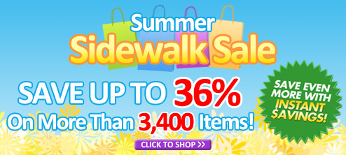 Summer Sidewalk Sale - Save Up to 36% On More Than 3,400 Items