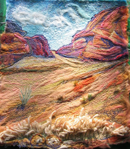 Mojave Desert Fabric Art