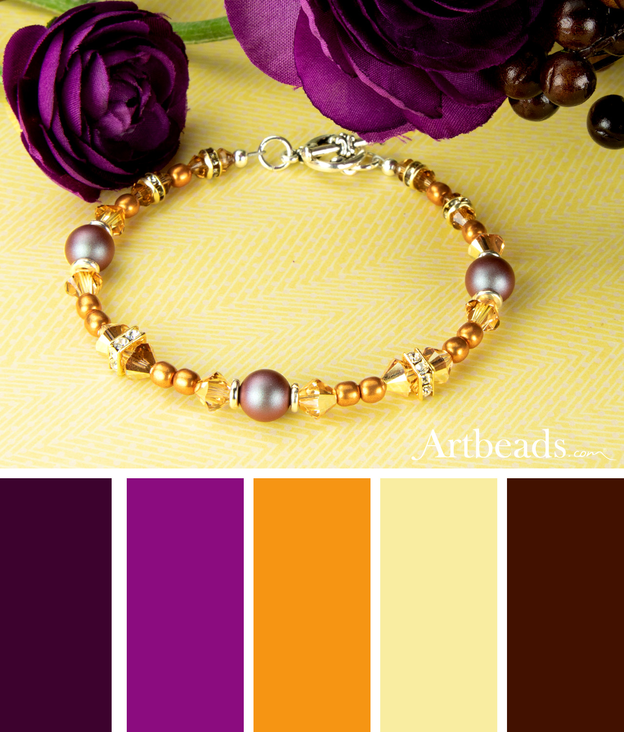 Daylily Bracelet Artbeads Spring Color Palette