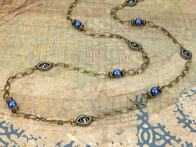 TierraCast chain necklace featuring custom beaded jewelry links